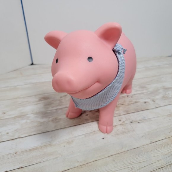 Schylling Rubber Piggy Bank with‎ blue white bandana and plug - Picture 7 of 16